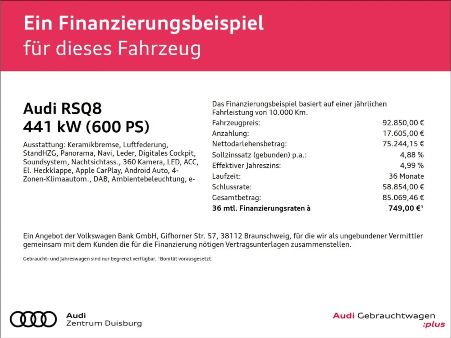 Audi RS Q8 4.0 TFSI quattro  RS-Abgasanlage Sitze / B&O / Pan Alb - 2
