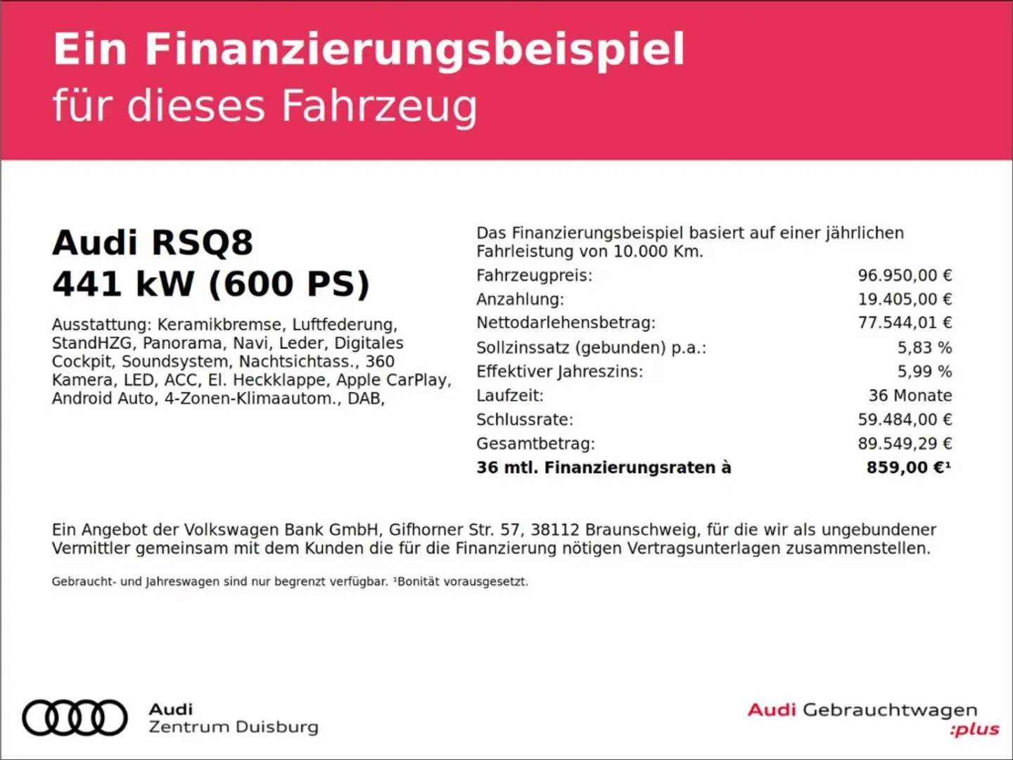 Audi RS Q8 4.0 TFSI quattro  RS-Abgasanlage Sitze / B&O / Pan Blanc - 2