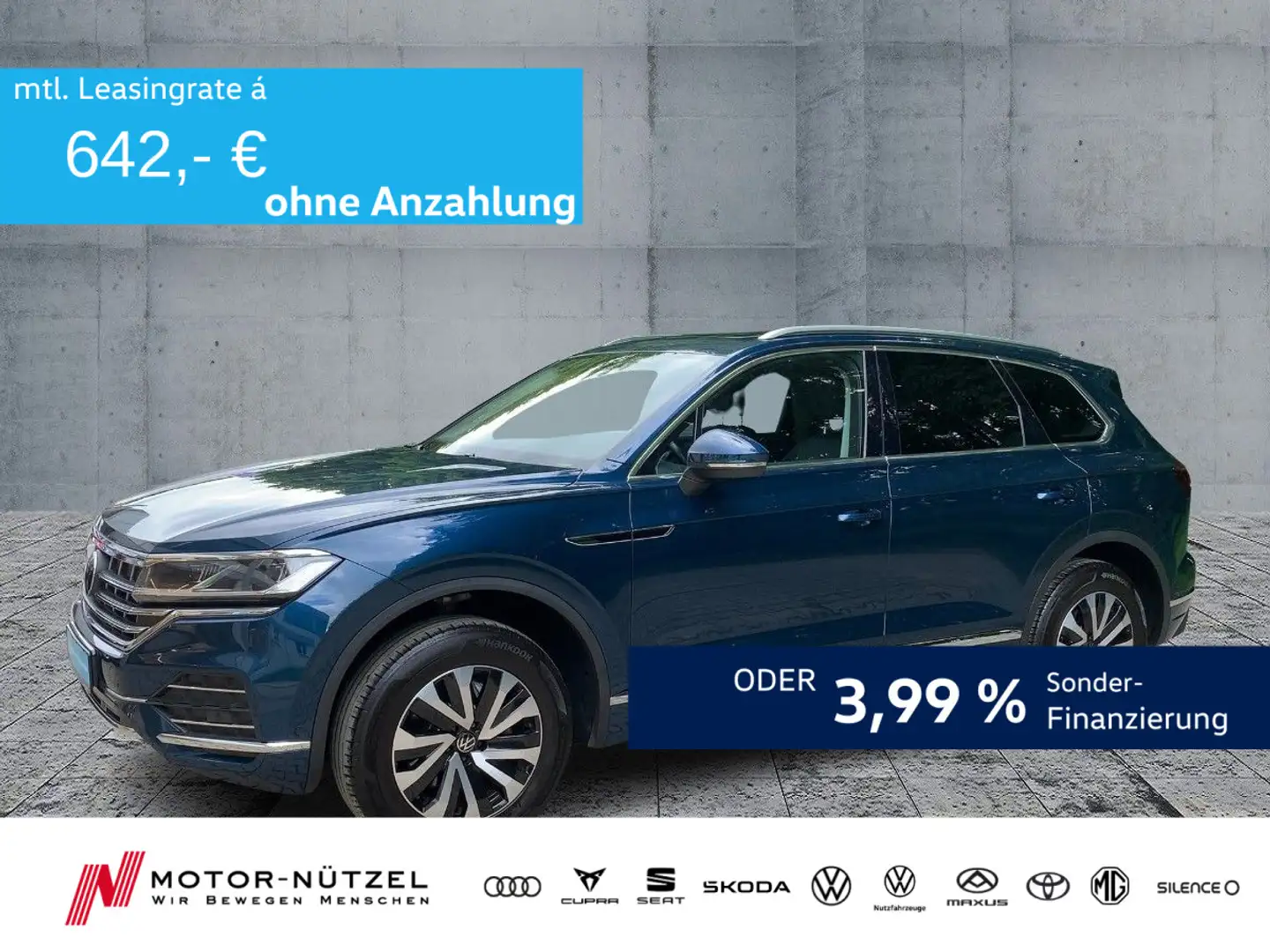 Volkswagen Touareg 3.0 TDI 4M ELEGANCE MATRIX+NAVI+AHK+PANO Blau - 1