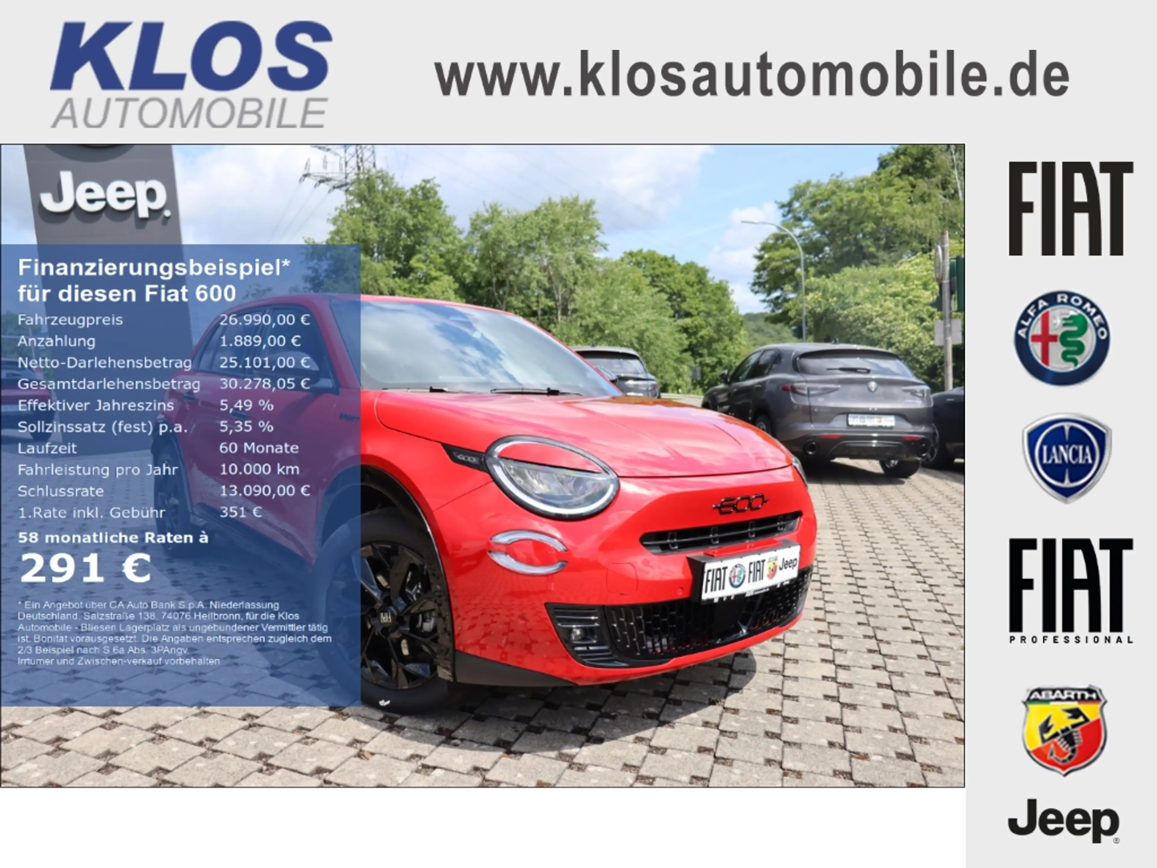 Fiat 600 HYBRID SPORT 1.2 145 PS DCT6 LED NAVI KAMERA