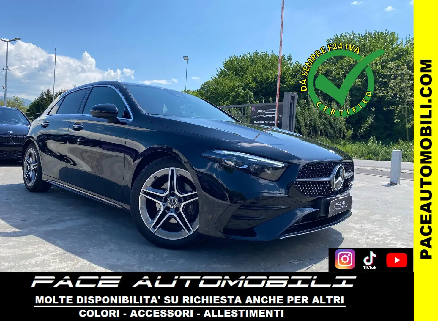 Mercedes-Benz A 200 D AMG PREMIUM NAVI 18" KAMERA 64 COLORI LED PDC Nero - 1