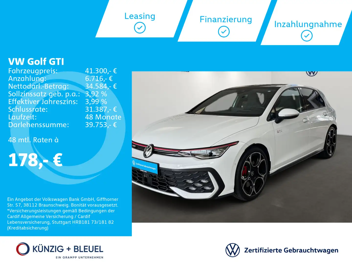 Volkswagen Golf GTI 2,0 TSI DSG Nav*Pano*Harman*360°Kam*ACC Blanc - 1