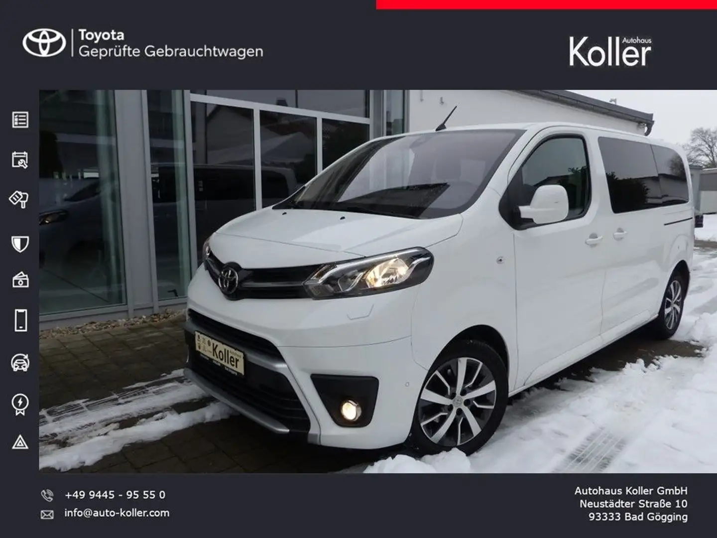 Toyota Proace Verso L1 Shuttle 8-Sitzer 2xSchiebetüren Weiß - 1