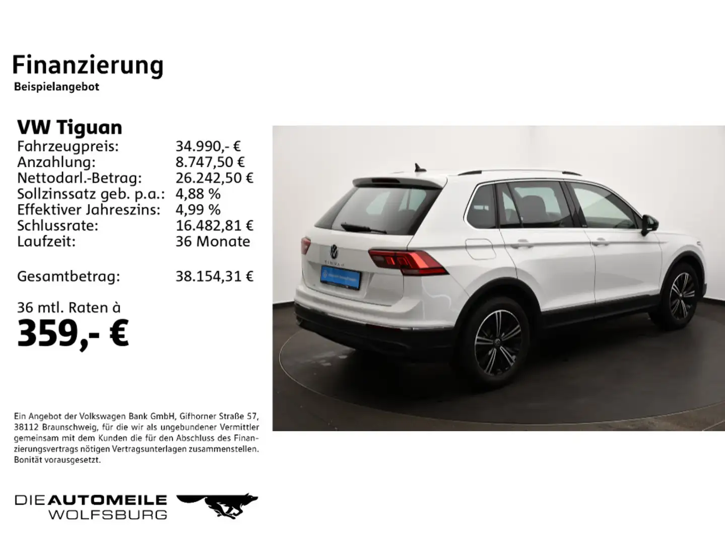Volkswagen Tiguan 2.0 TDI DSG Move Matrix/AHK/Rückfahrkam Weiß - 2