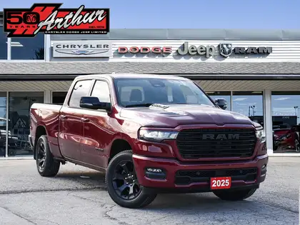 Red 2025 RAM 1500 Sport Crew Cab 4WD Pickup Truck 8-Speed Automatic