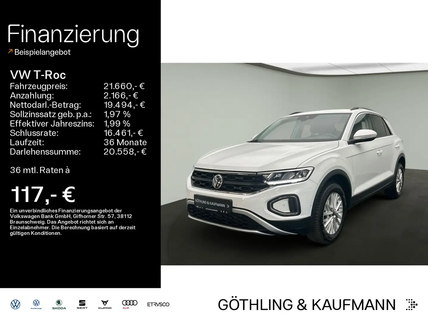 Volkswagen T-Roc Life 1.0 TSI 85kW*NAVI*SHZ*LED*VIRTUAL*SHZ Weiß - 1