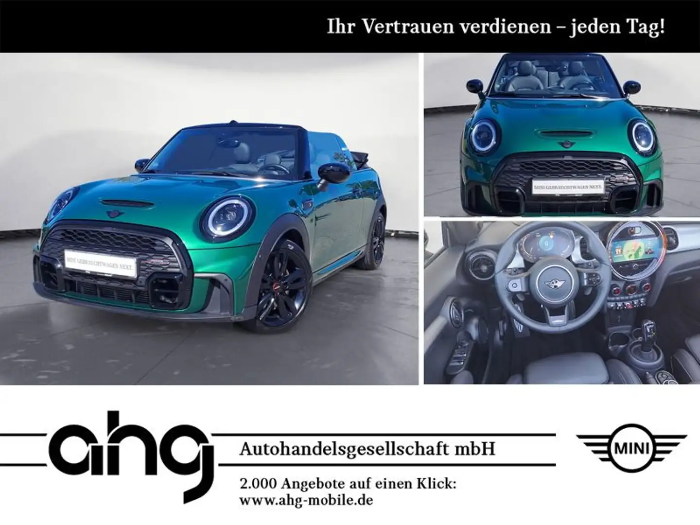 MINI Cooper S Cabrio JCW Trim Aut. Navi RFK HiFi Lede Grün - 1