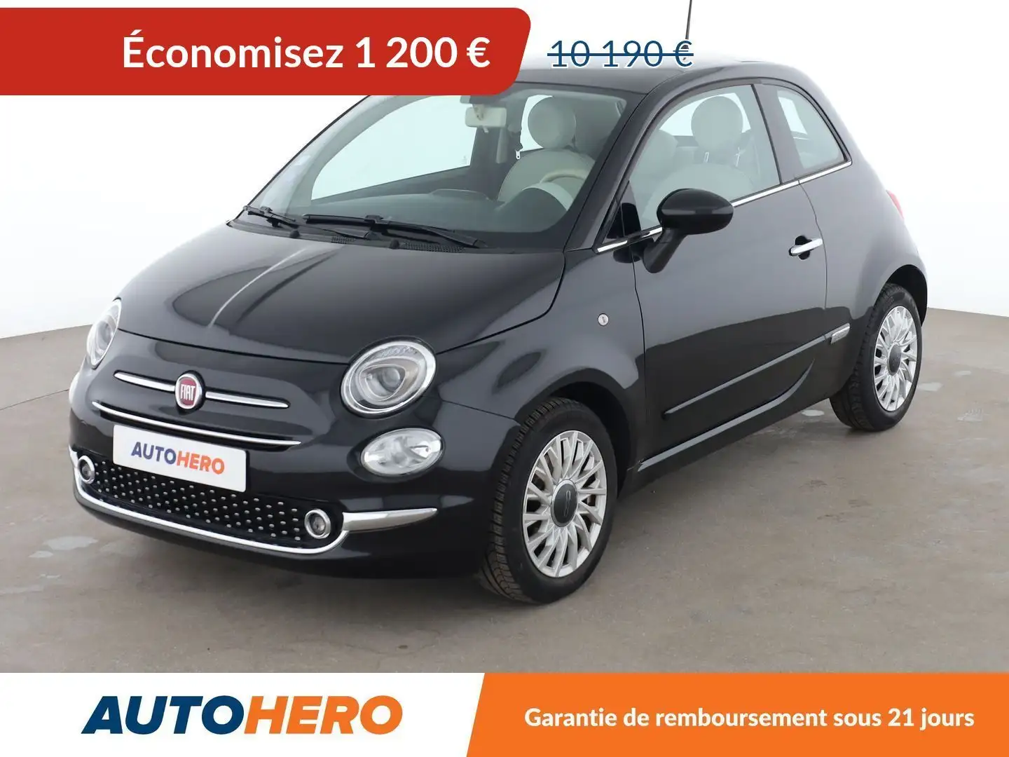 Fiat 500 1.2 Lounge Noir - 1