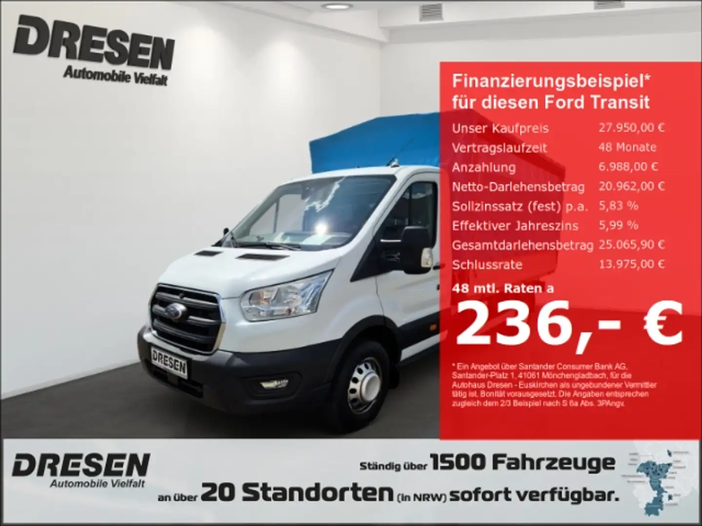 Ford Transit Pritsche 470 L4 Einzelkabine Trend Spriege Weiß - 1