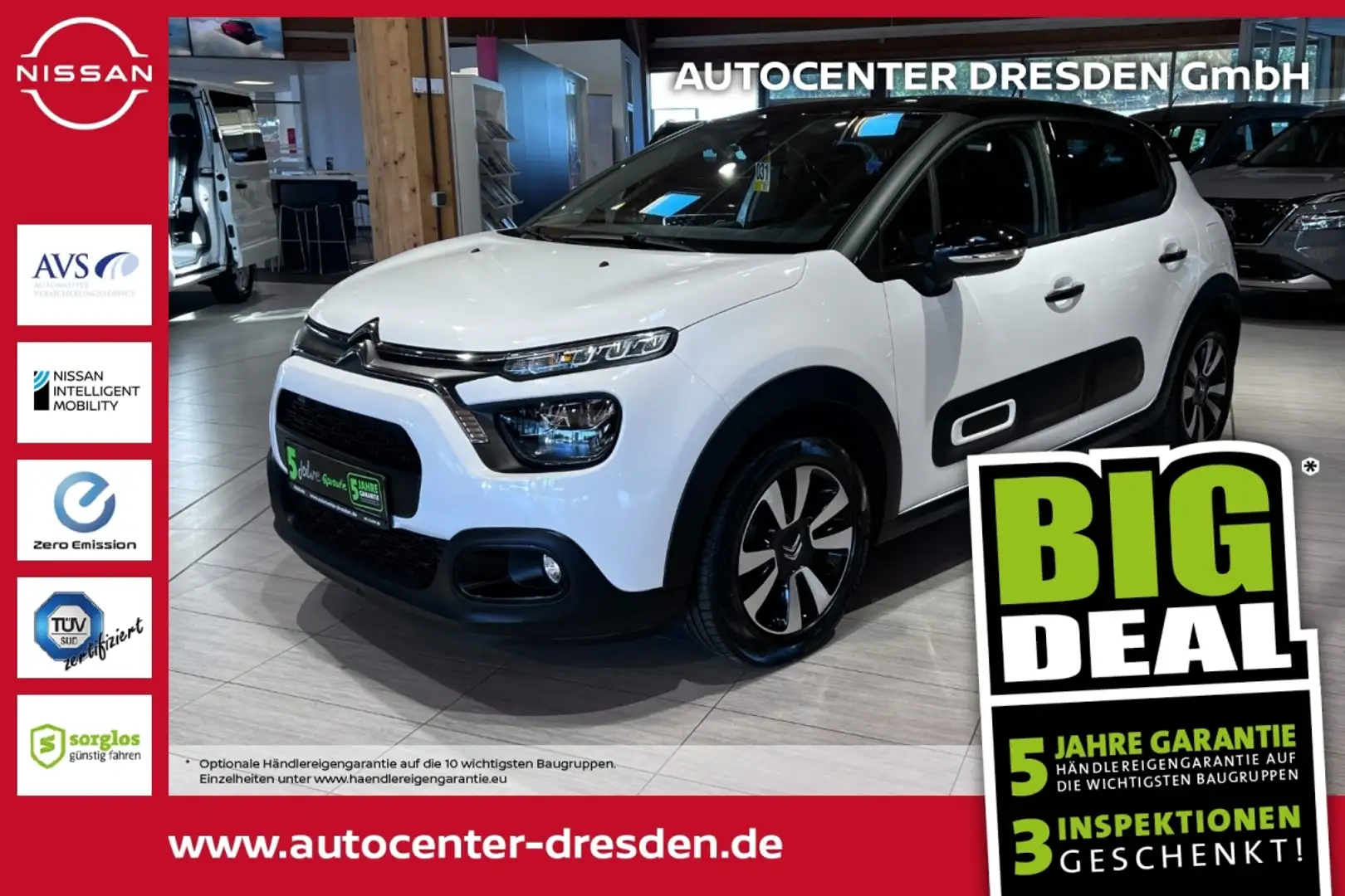 Citroen C3 1.2 PureTech 110 Shine LED KeyLess Autom. PDC Weiß - 1