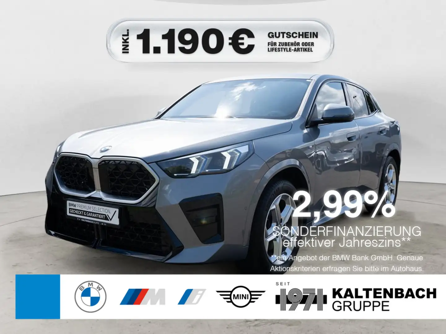 BMW X2 sDrive 18d M-Sport AHK LED AKTIVSITZE NAVI Grijs - 1