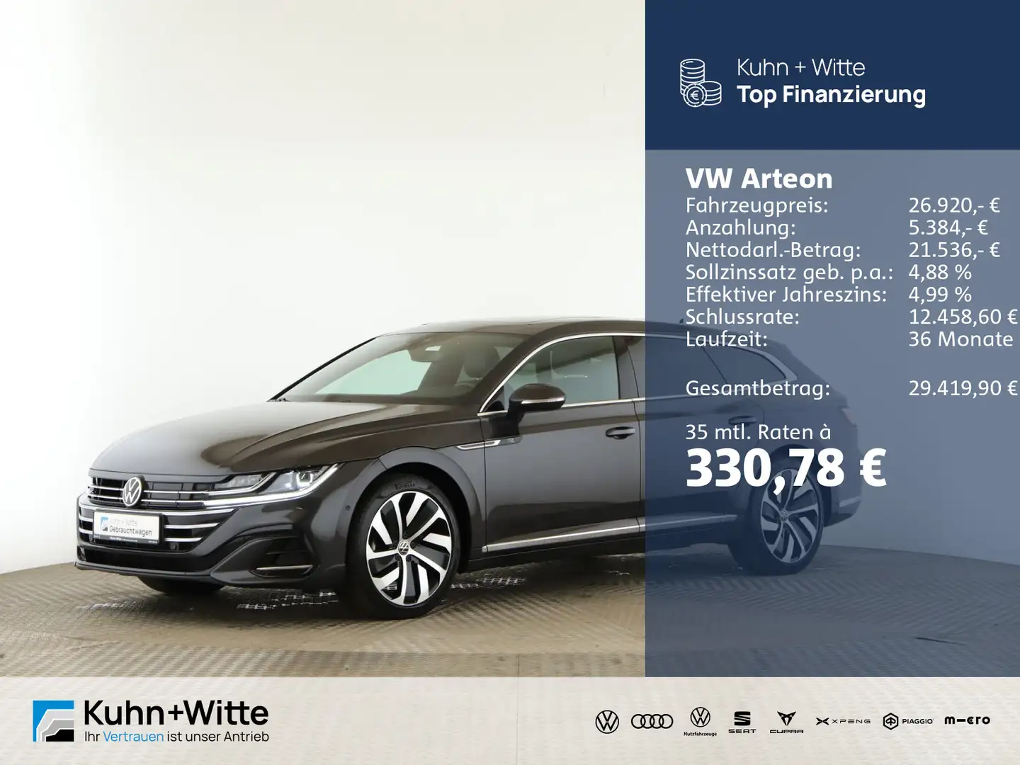 Volkswagen Arteon Arteon SB 1.4 TSIe R-Line *HYBRID*Pano*AHK*RFK*M Grau - 1