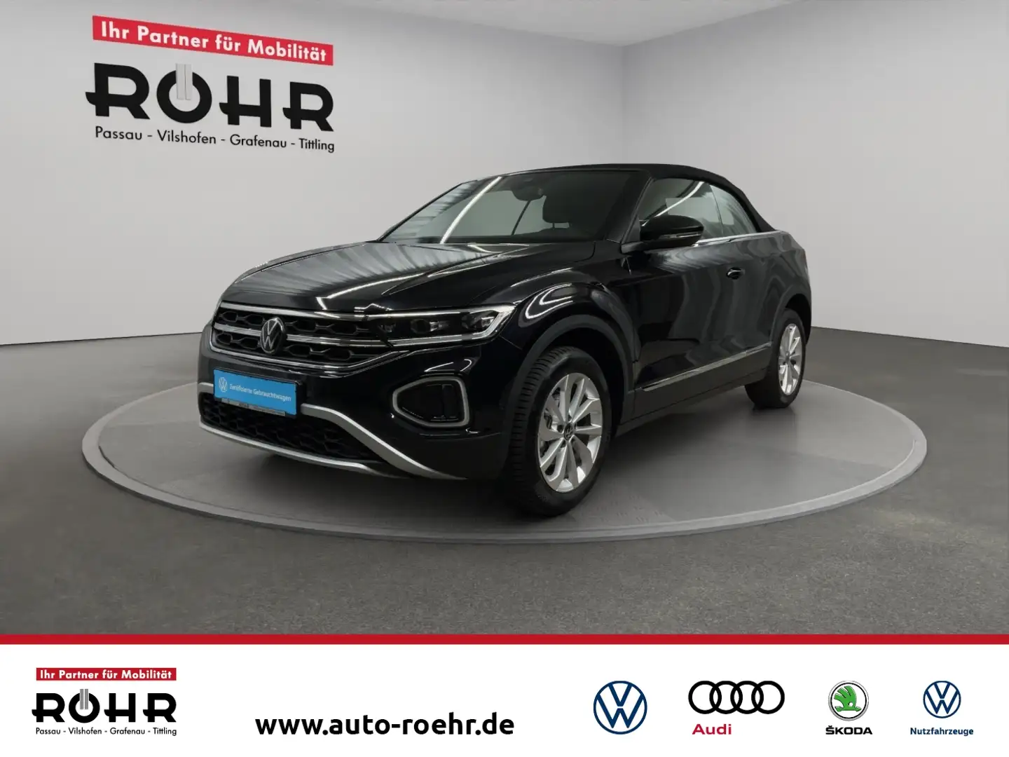 Volkswagen T-Roc Cabriolet Style (Garantie 03/2030.AHK.Klima.Regens Schwarz - 1