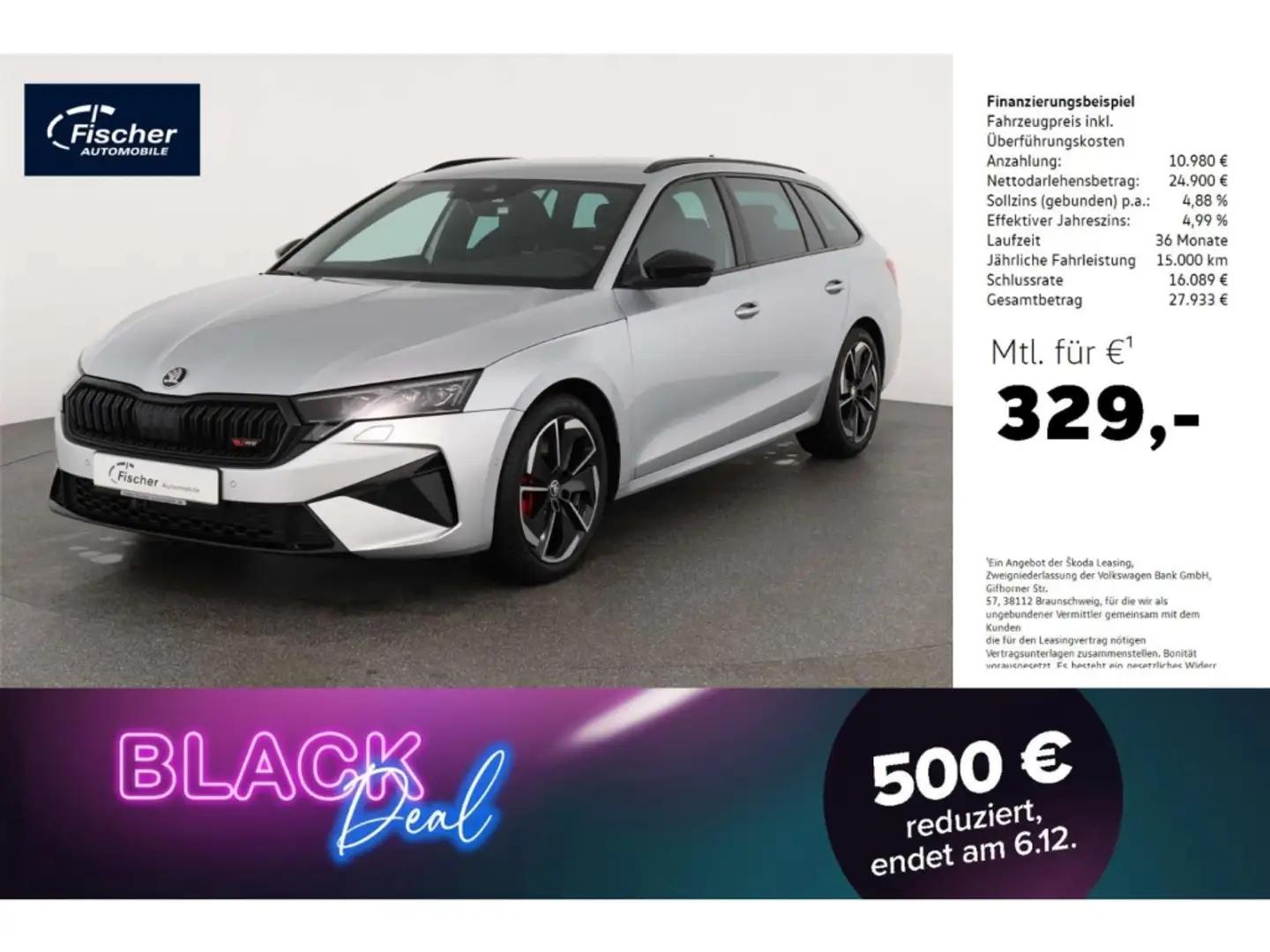 Skoda Octavia Combi 2.0 TSI RS DSG Matrix/NAV/RFK/18'' Silber - 1