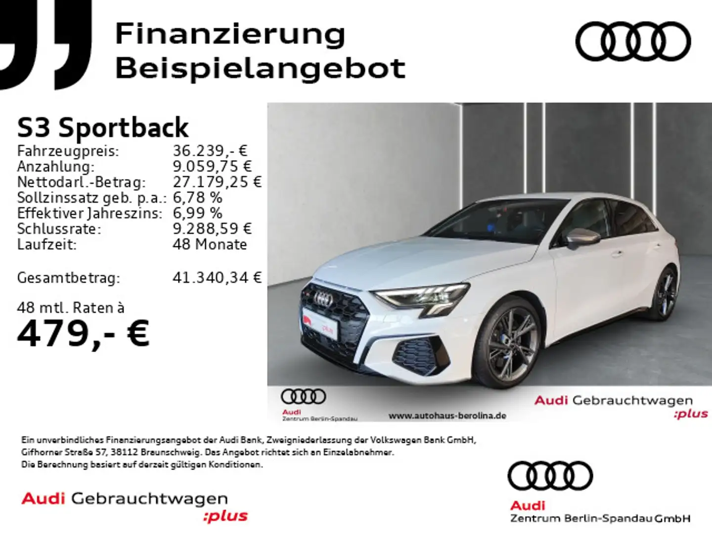 Audi S3 *ACC*Opt.-Schwarz*Virt.C*SHZ* Weiß - 1