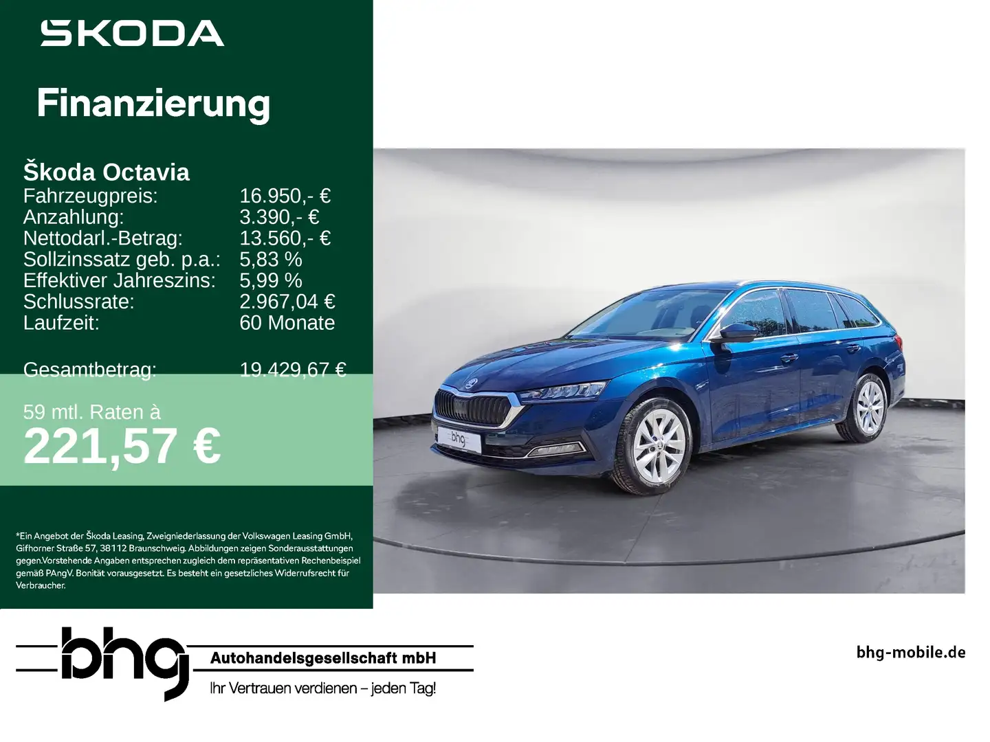 Skoda Octavia Combi 1.0 TSI *PANO*LED*DAB* Bleu - 1