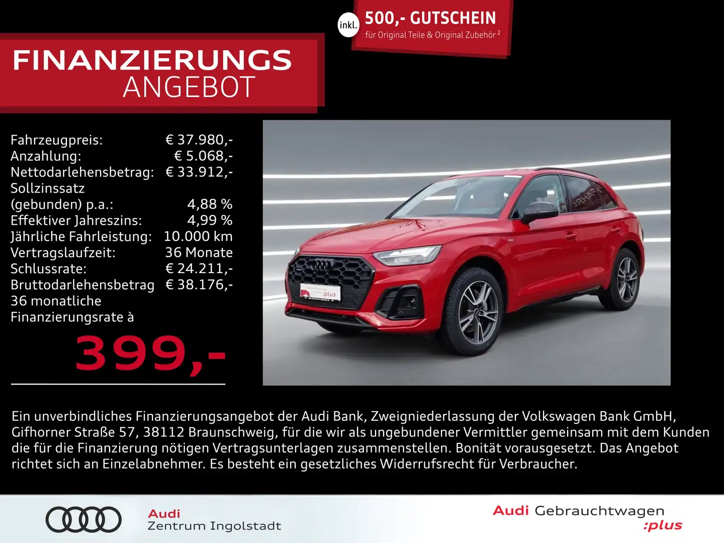 Audi Q5 55 TFSI e qu S line ACC Virt. KAM Optik-Schw. Rouge - 1