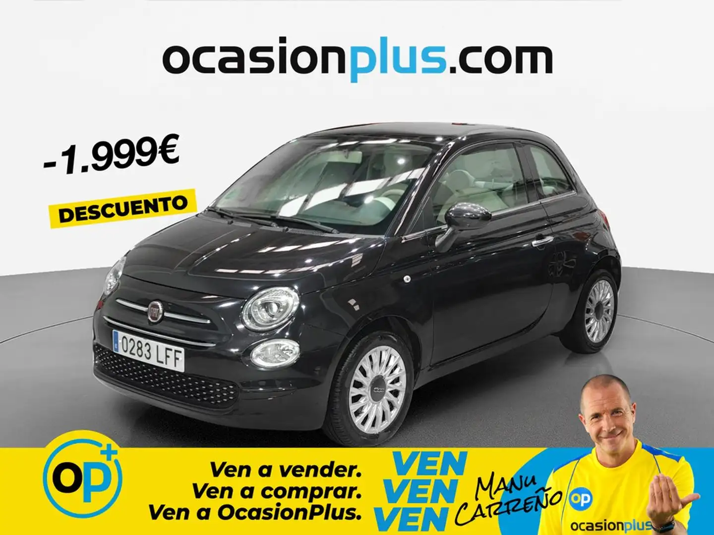 Fiat 500 1.2 Lounge Negro - 1