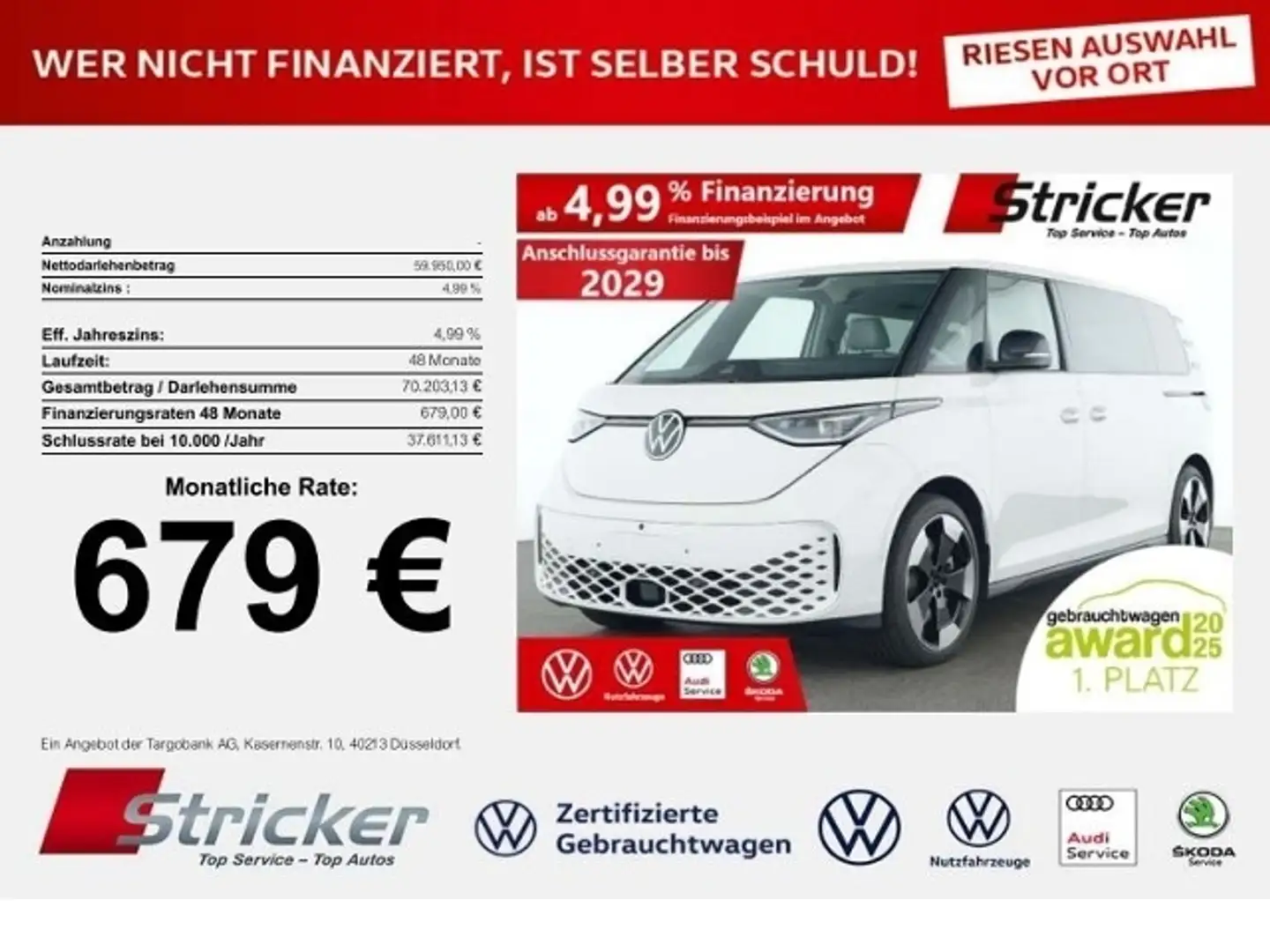 Volkswagen ID. Buzz Pro Lang 210/86 679,-ohne Anzahlung AHK Navi Kame Weiß - 1