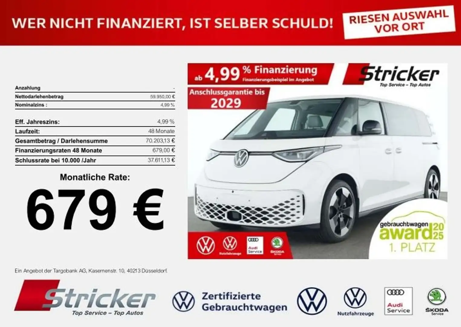 Volkswagen ID. Buzz Pro Lang 210/86 679,-ohne Anzahlung AHK Navi Kame Weiß - 2