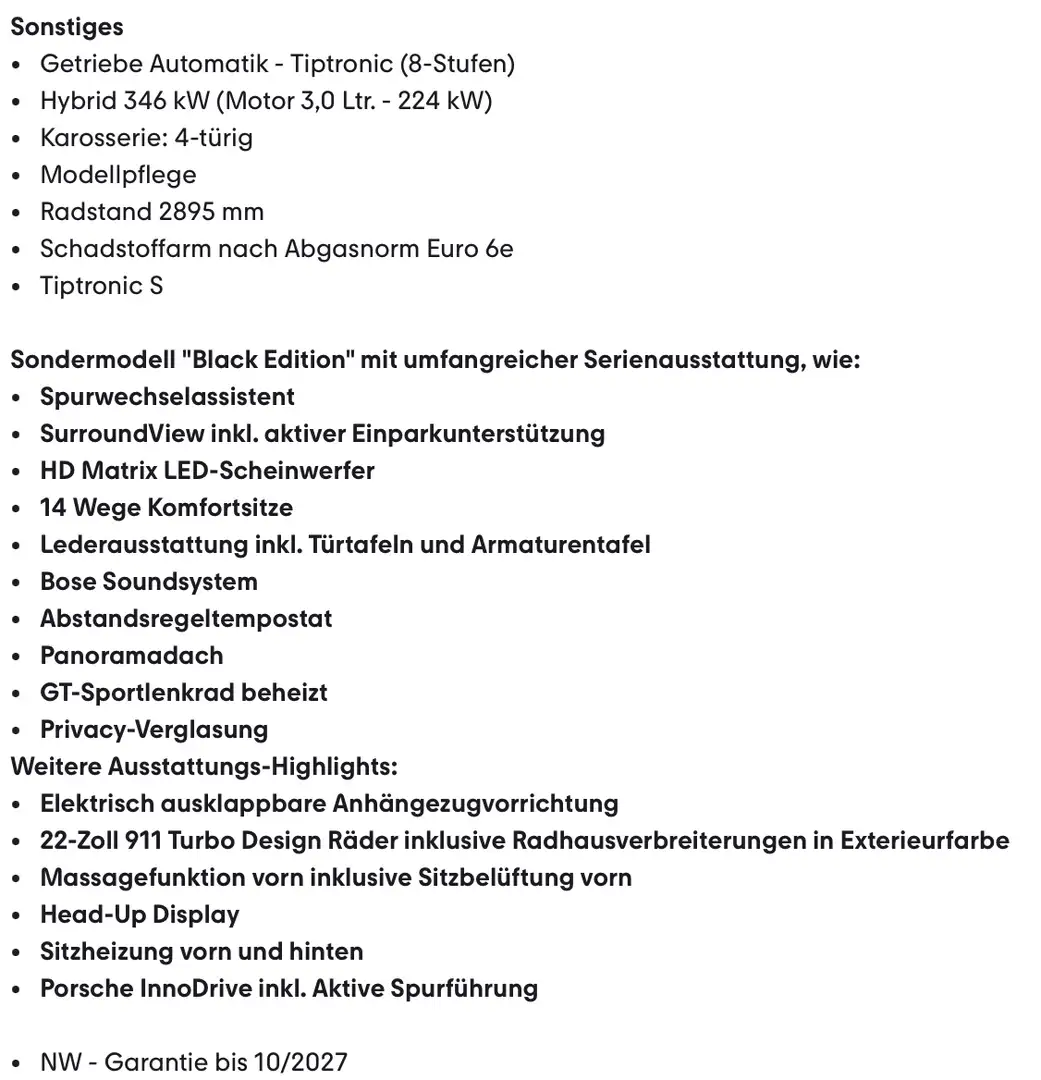 Porsche Cayenne Cayenne Hybrid BlackEdition 22Zoll Sitzklima AHV Schwarz - 2