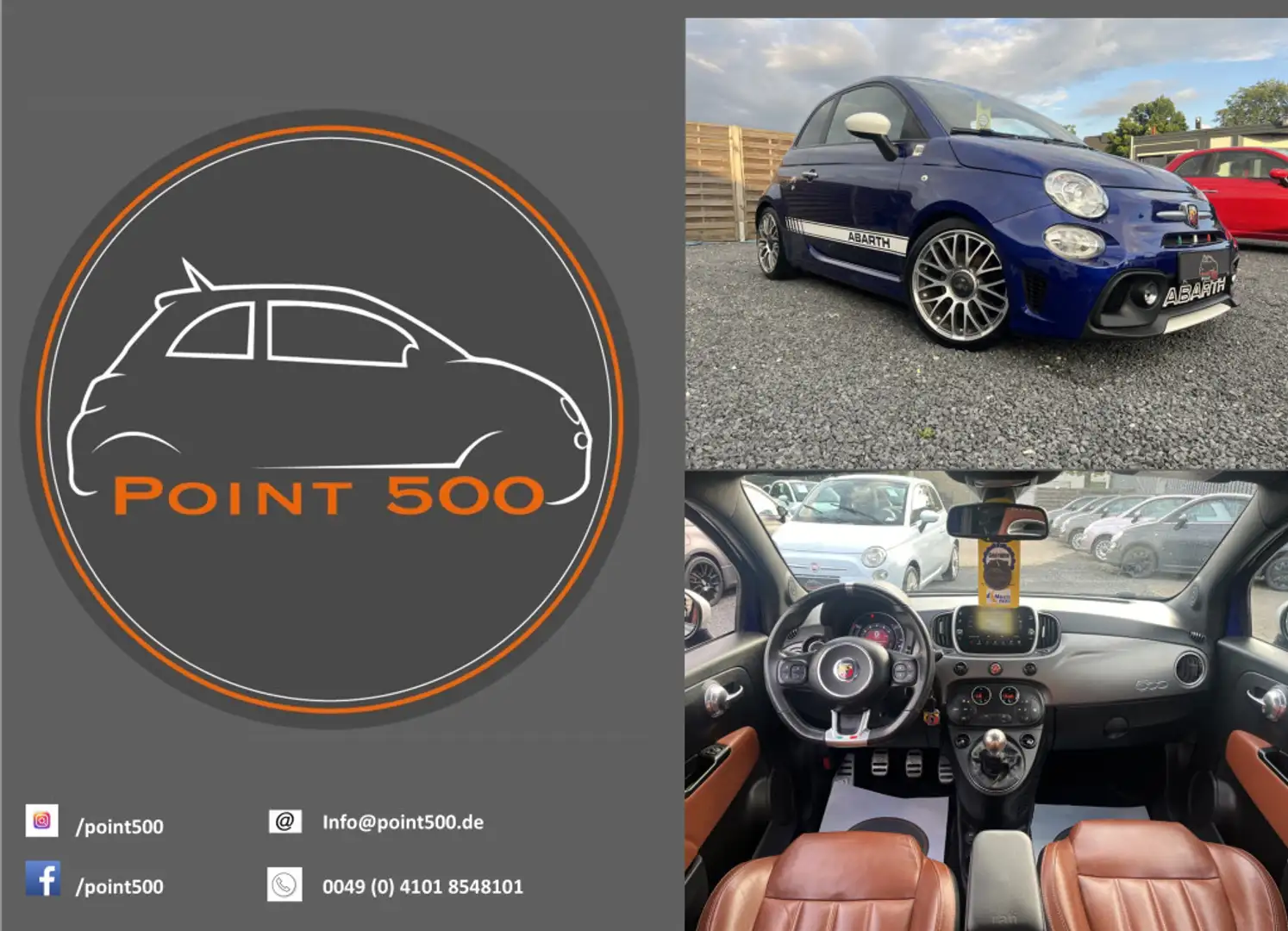 Abarth 595 Turismo AKRAPOVIC NAVI SHZ PDC LEDER Azul - 1