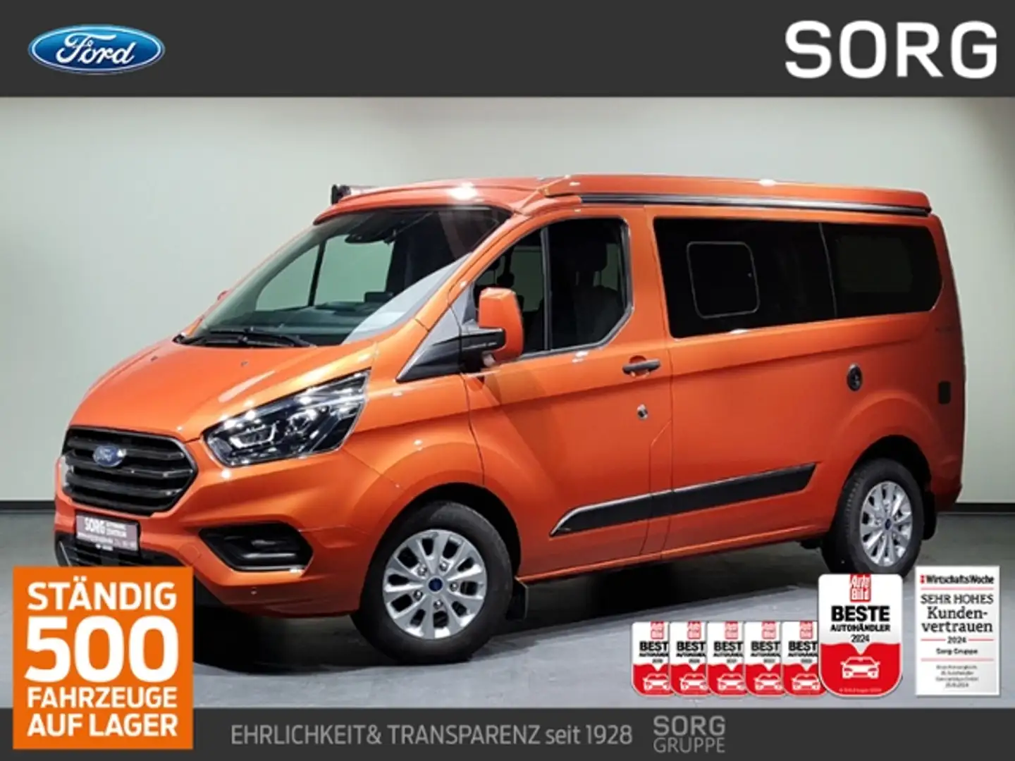Ford Transit Custom Nugget 320L1*AD*AHK*MARKISE* Orange - 1