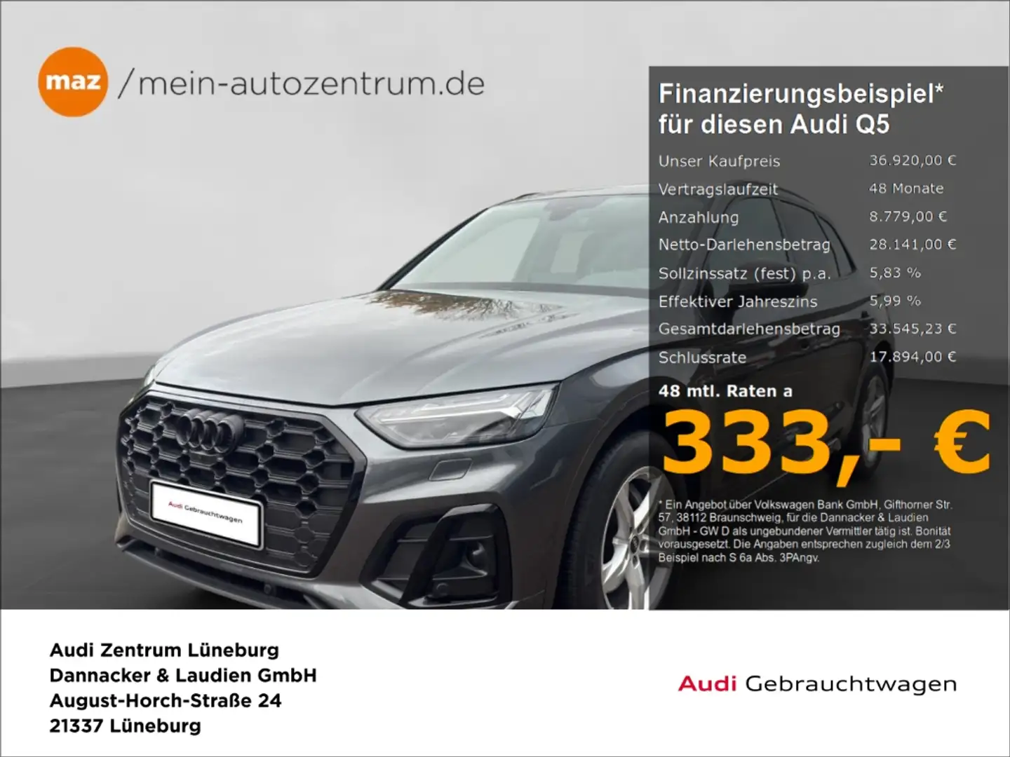 Audi Q5 35 2.0 TDI S line Alu Matrix-LED Navi Tempomat Opt Grau - 1