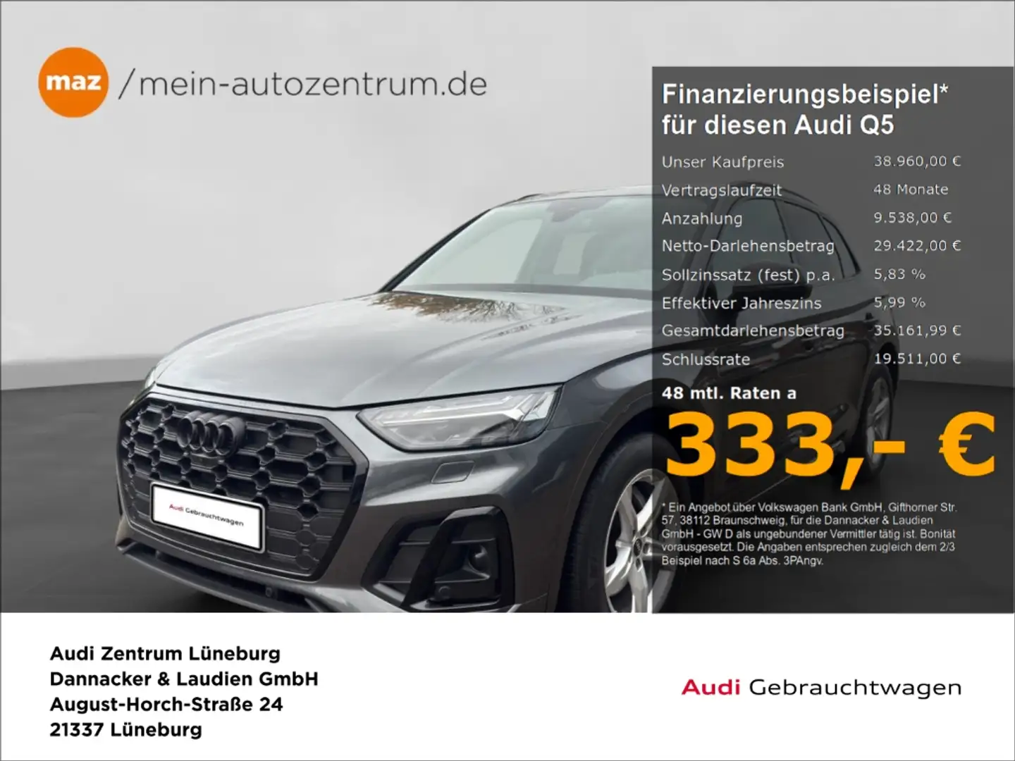 Audi Q5 35 2.0 TDI S line Alu Matrix-LED Navi Tempomat Opt Grau - 1
