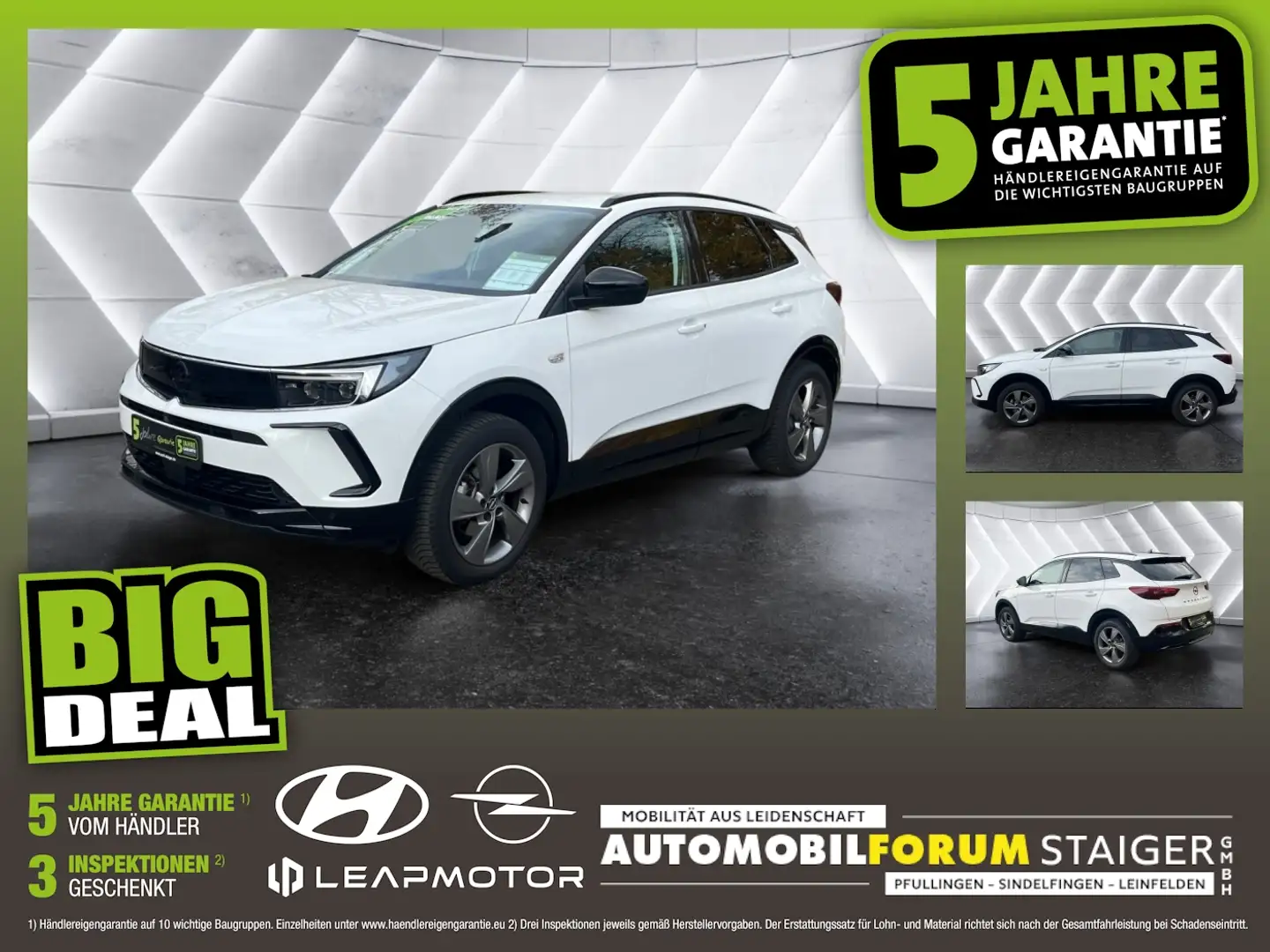 Opel Grandland 1.2 Turbo GS Line 2xKlima 360 AUT LED Weiß - 1