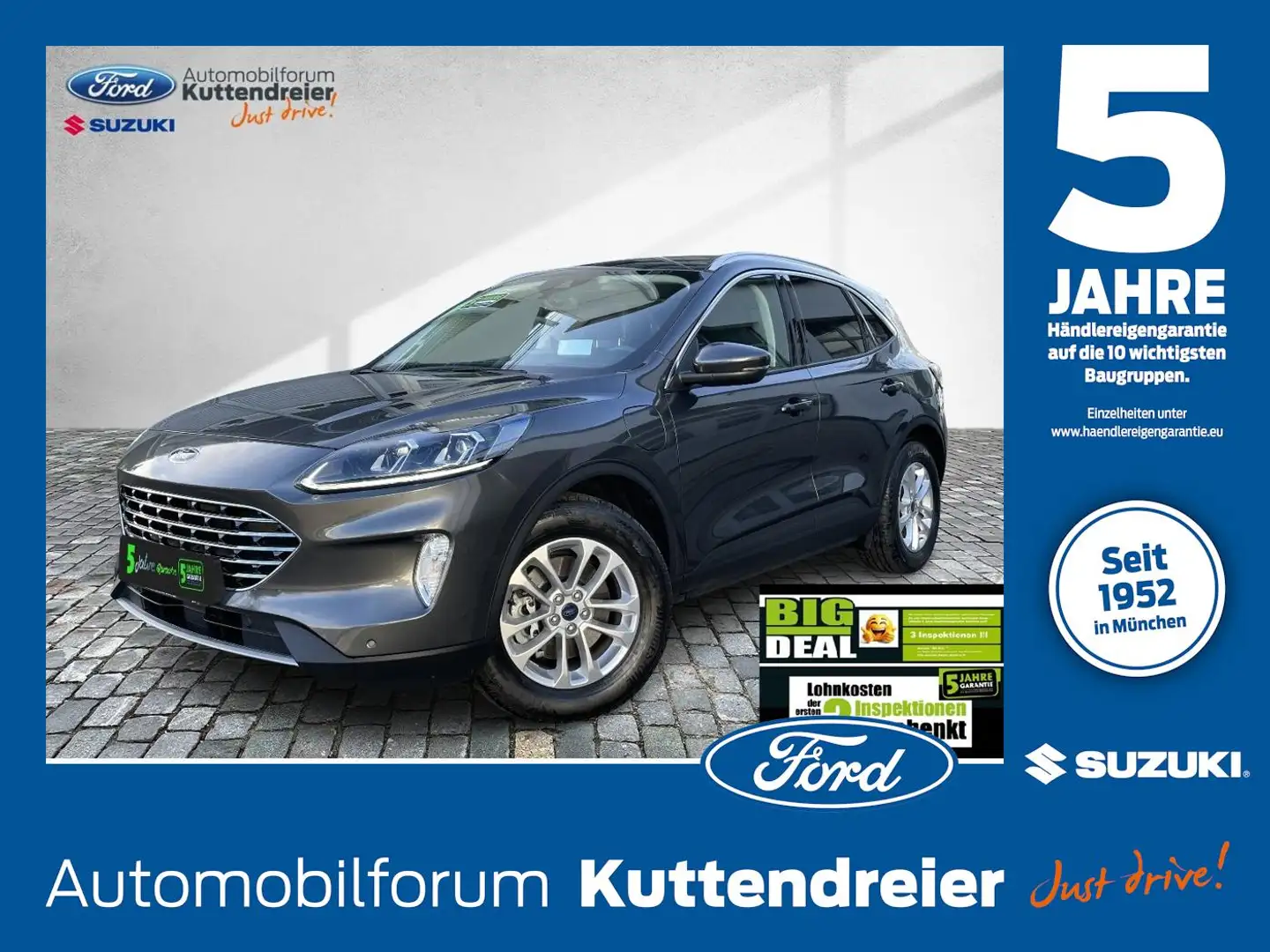 Ford Kuga PHEV Titanium X Navi Kamera Voll-LED Leder Grau - 1