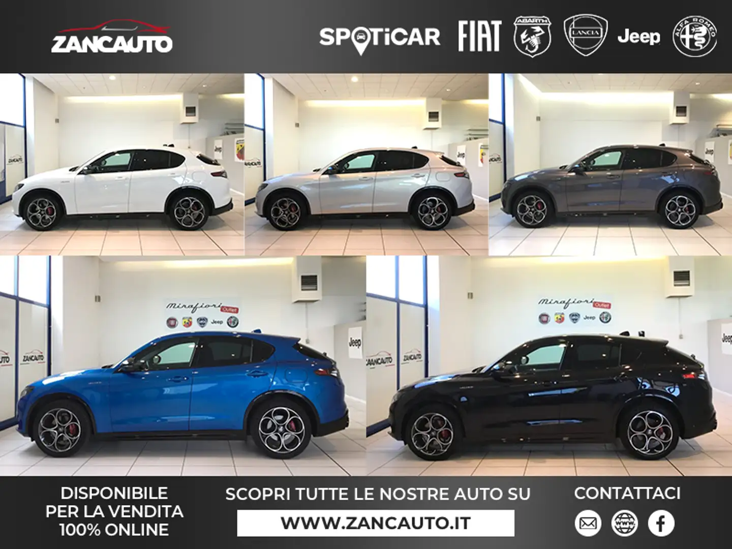 Alfa Romeo Stelvio 2.2 Turbodiesel 210 CV AT8 Q4 Veloce MY24 Zwart - 1