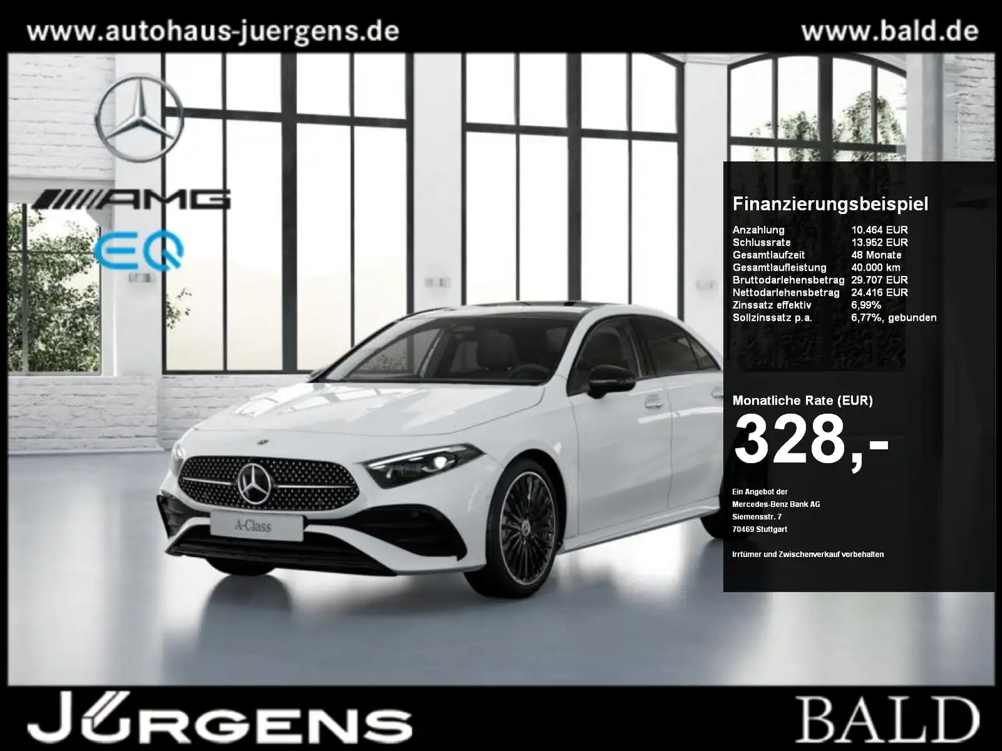 Mercedes-Benz A 200 Limo AMG-Sport/MLB/Pano/Night/Winter/19' Weiß - 1