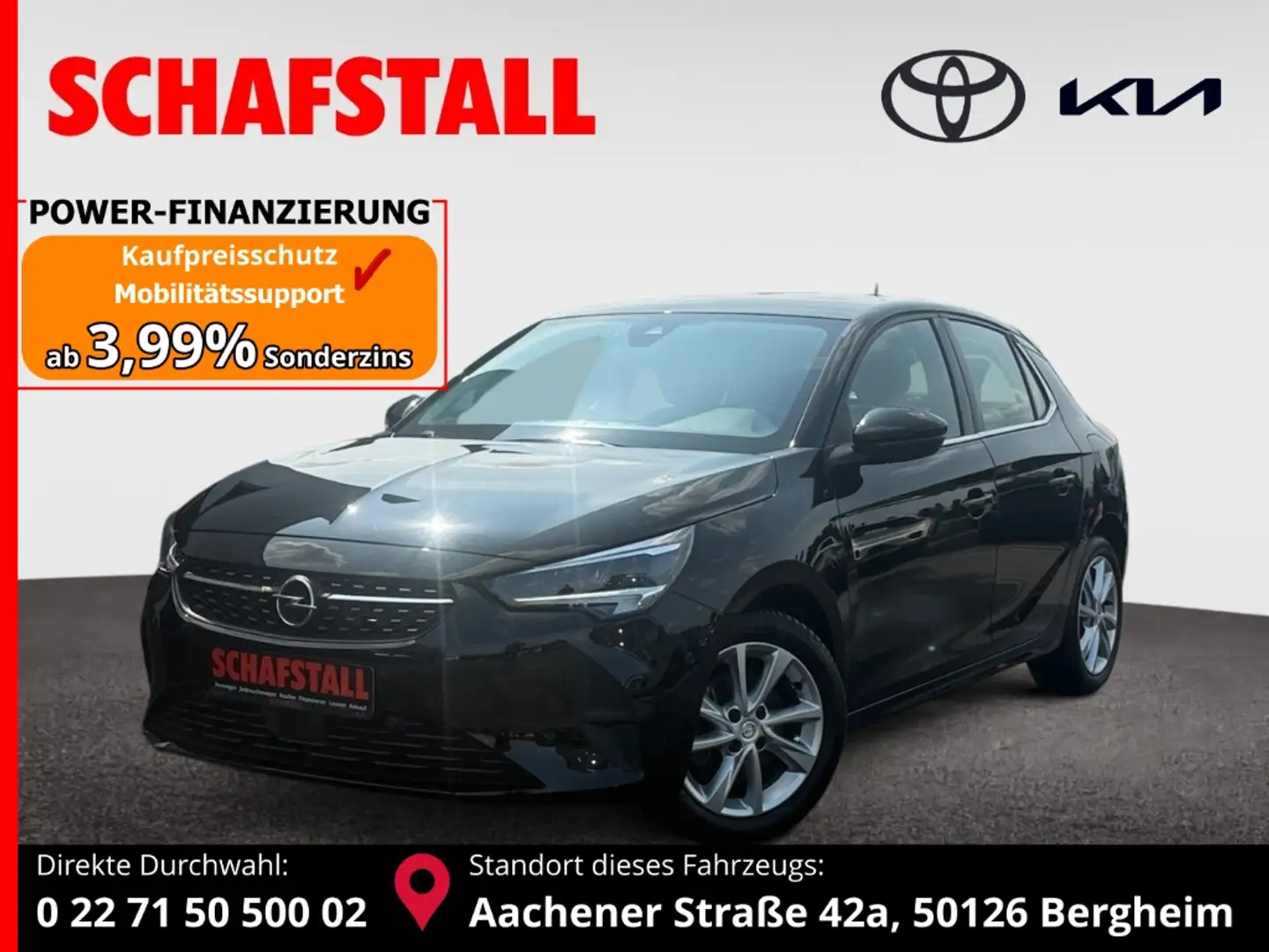 Opel Corsa F Elegance Turbo 1.2 Automatik Carplay PDC v+h Tem Zwart - 1