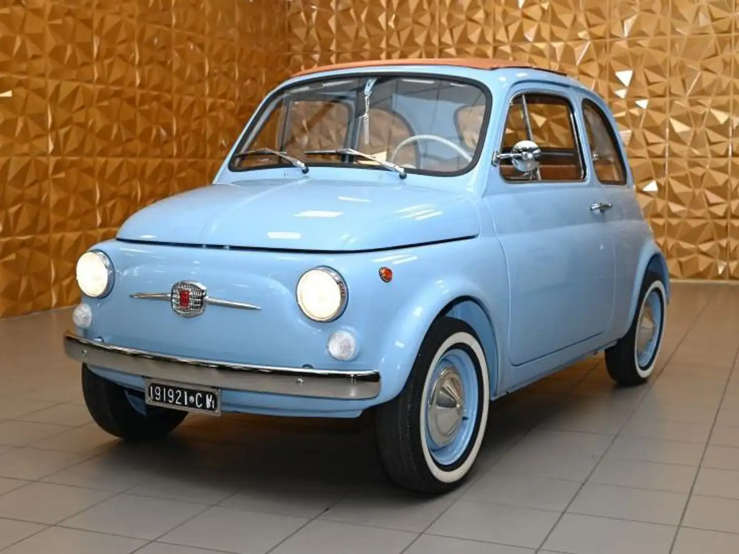 Fiat 500 F110 CABRIO TOTALMENTE RESTAURATA TARGHE ORIGINALI Blauw - 1