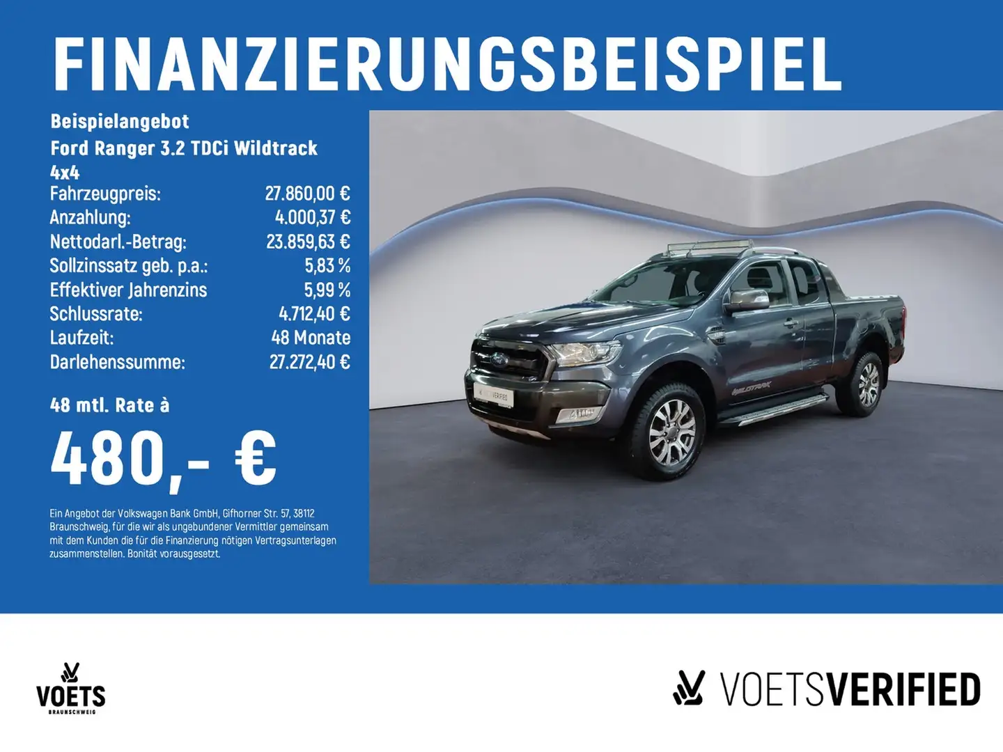 Ford Ranger 3.2 TDCi Wildtrack 4x4 SHZ+KLIMA Gris - 2