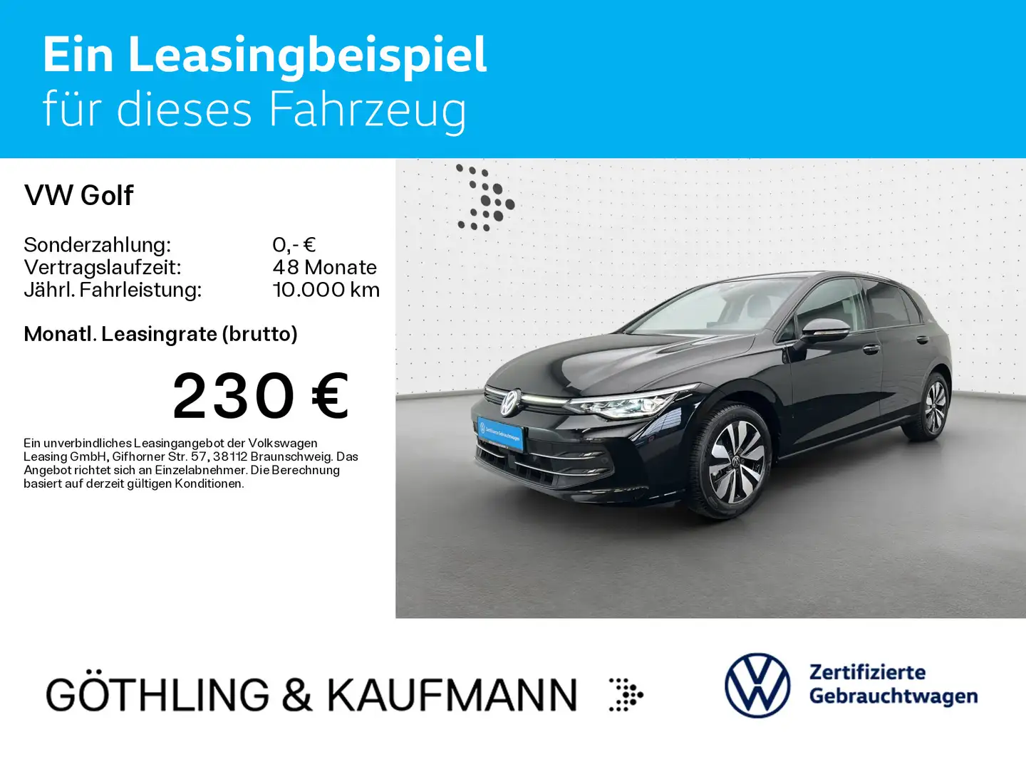 Volkswagen Golf VIII 1.5 TSI GOAL*LED*AHK*NAVI*KLIMA*PDC*SH Schwarz - 2