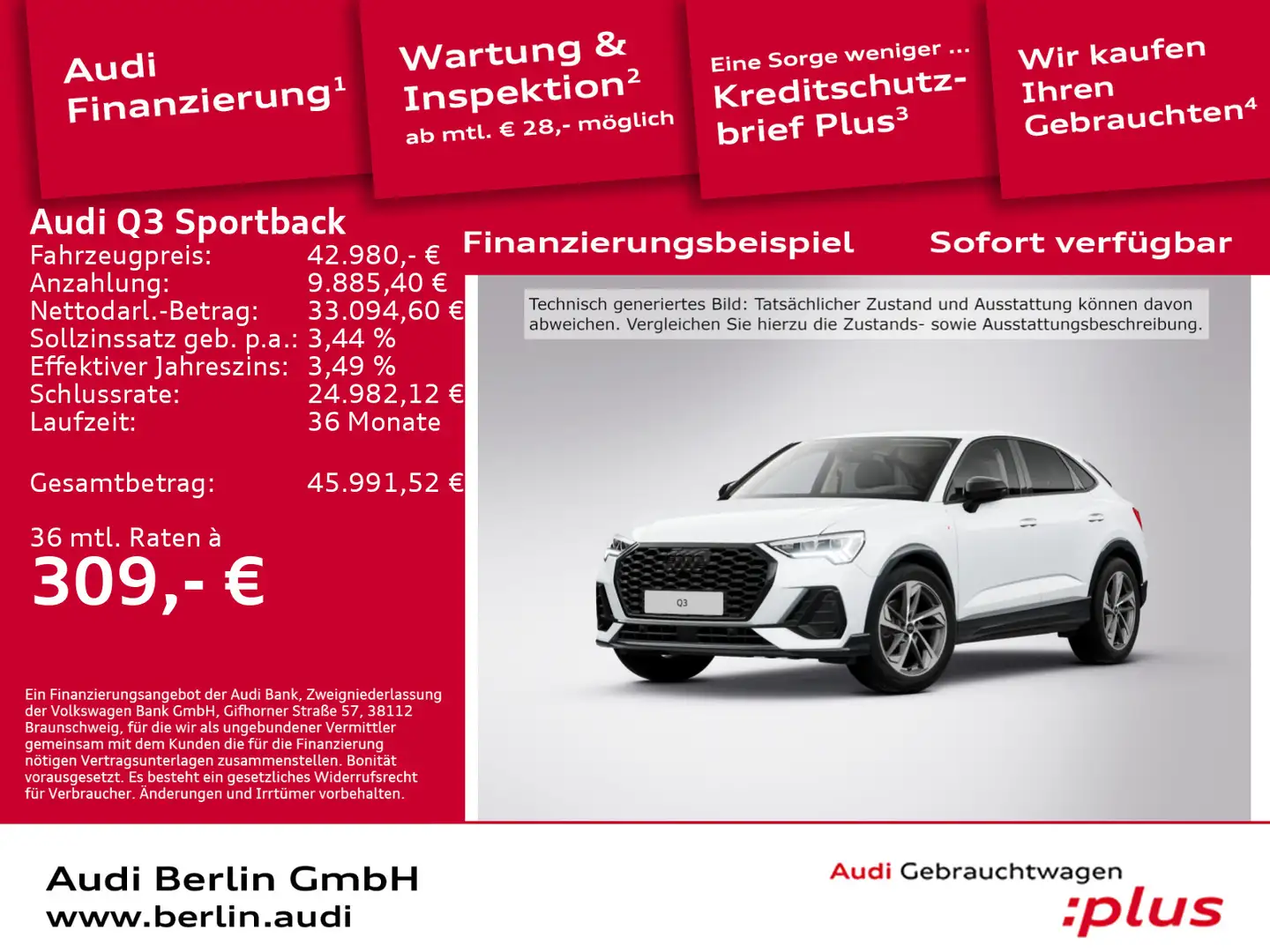 Audi Q3 S line 35 TFSI S tr. Weiß - 1