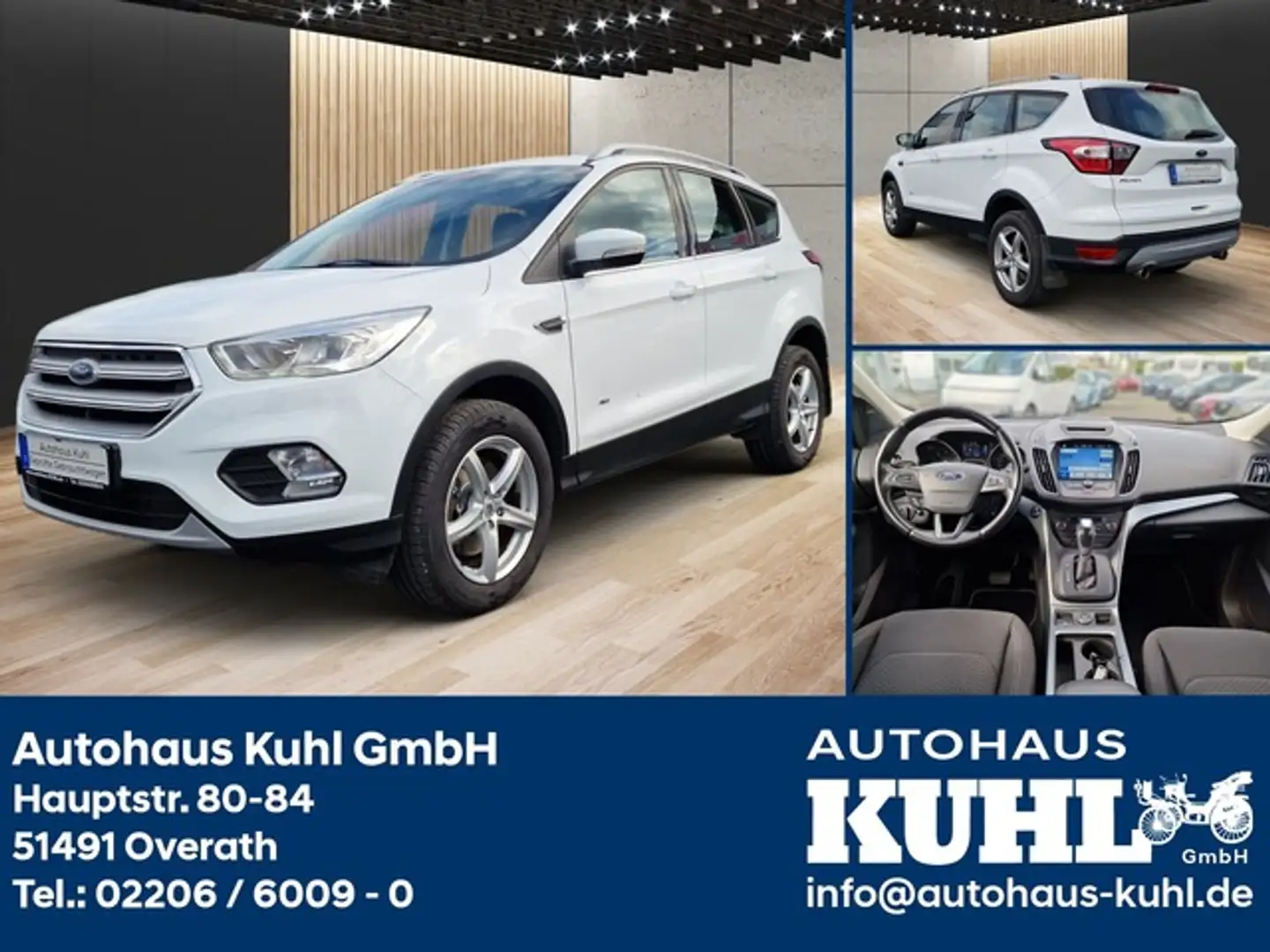 Ford Kuga 2.0 TDCI AT 4X4 AHK 2.100 kg Navi,Klimaauto, Weiß - 1