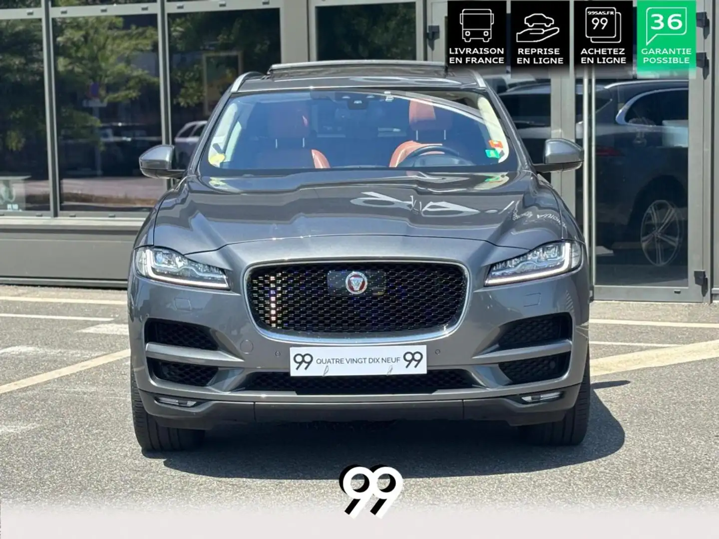 Jaguar F-Pace 300 D Portfolio Attelage Meridian Tete haute Pano ACC camera Livraison Crédit Gris - 2