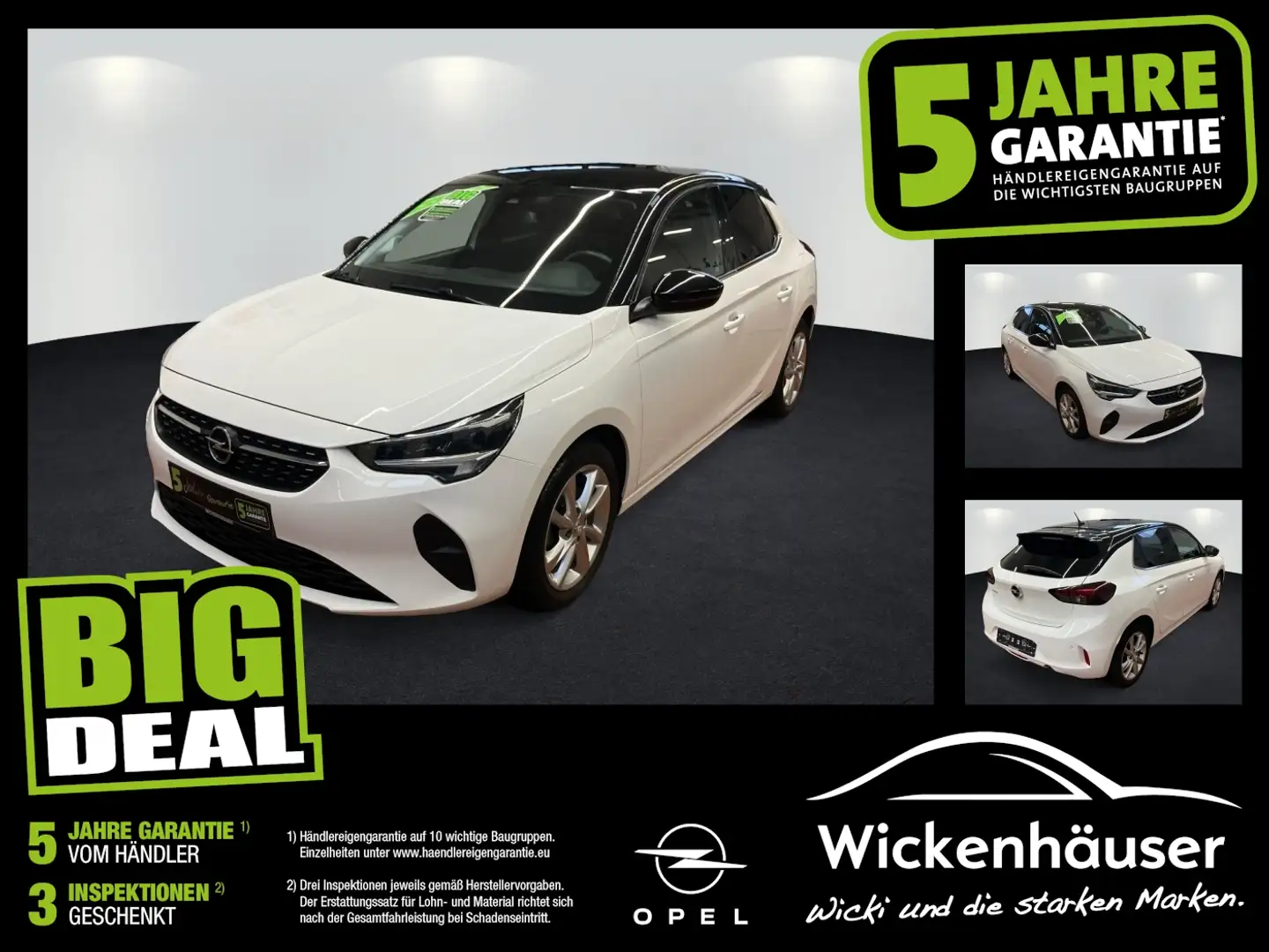 Opel Corsa F 1.2 Turbo Elegance LED+SHZ+Fernlichtass. Weiß - 1
