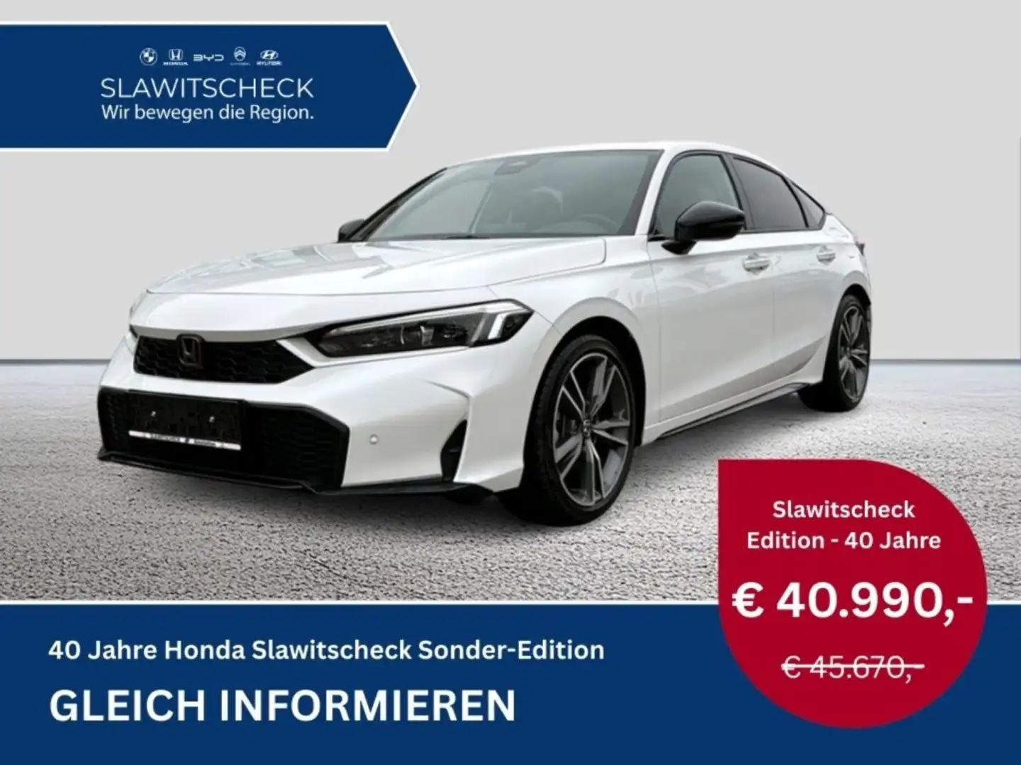 Honda Civic e:HEV 2.0 eCVT Advance, Sport Paket Weiß - 1