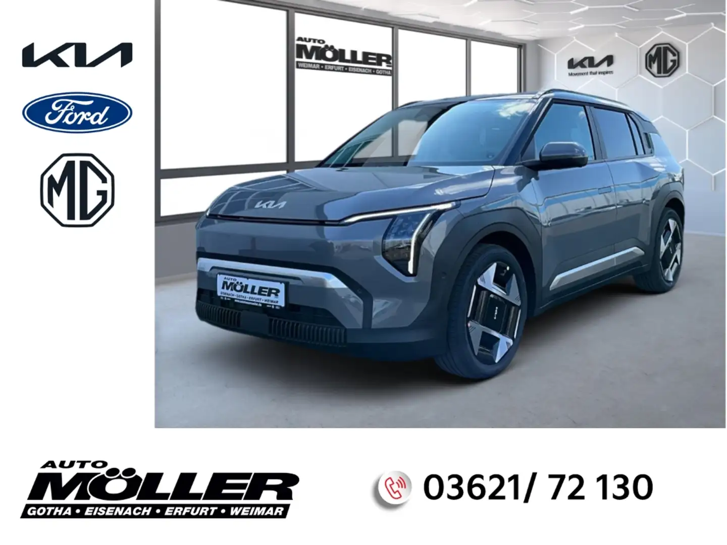 Kia EV3 81,4 Earth P3-P7 360°LED ACC Navi Leder El. Heckkl Grigio - 1