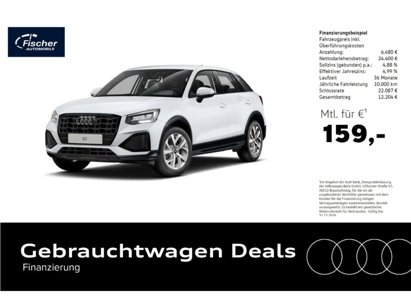 Audi Q2 35 TDI advanced S-Tronic AHK/Leder/NAV/Virt. Weiß - 1