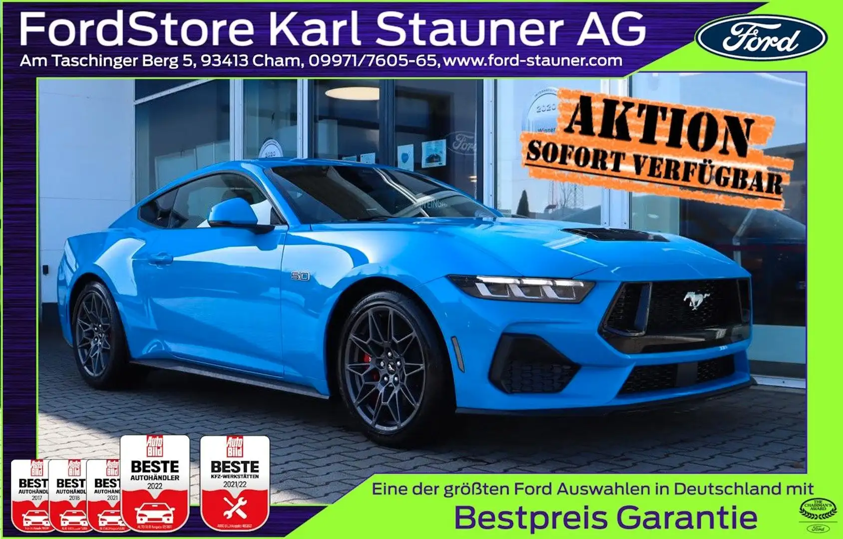 Ford Mustang 5.0 V8 GT Fastback 19" LMF 4,99% FIN Blau - 1