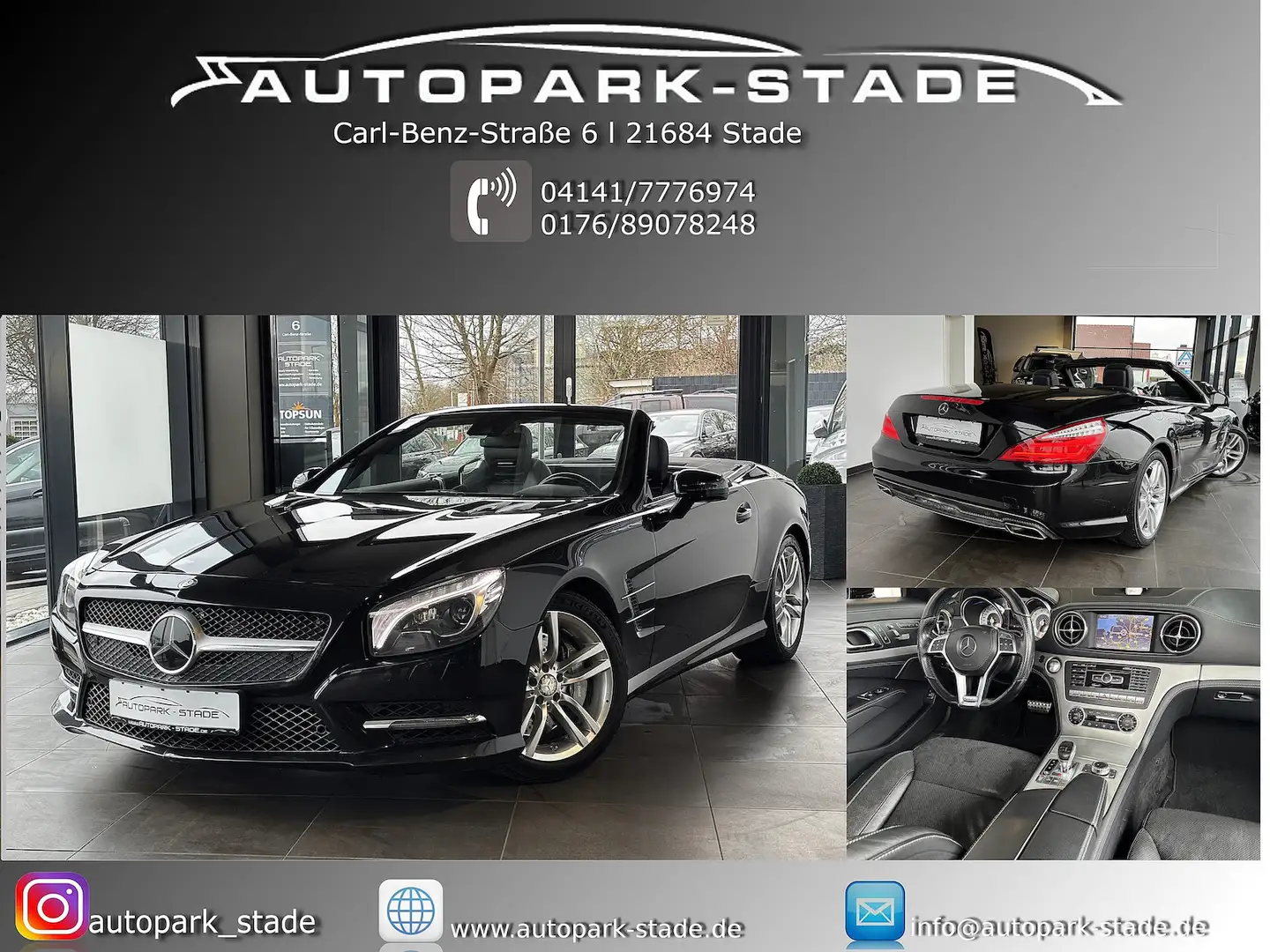 Mercedes-Benz SL 500 1.Hand lückenlos SH Panorama Bi-Xen Ass. Black - 1