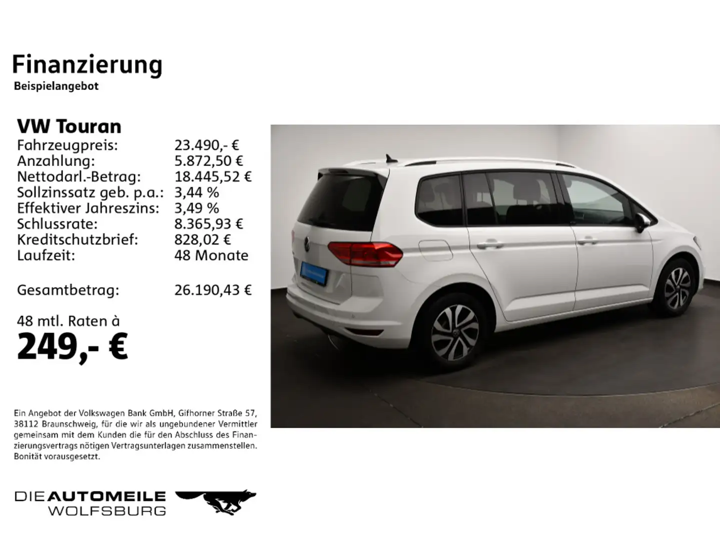 Volkswagen Touran 1.5 TSI Active Einparkhi/Multilenk/Sitzhz Weiß - 2