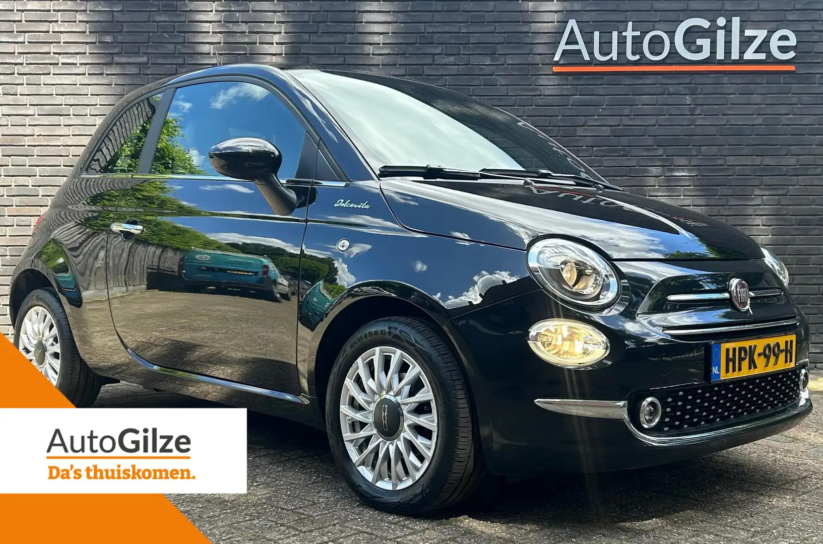 Fiat 500 1.0 Hybrid Dolcevita l Pano l Clima Control l Carp Zwart - 1