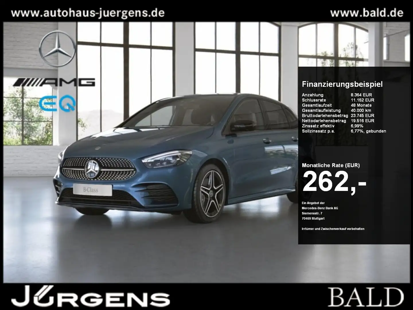 Mercedes-Benz B 250 e +AMG+MBUX+Wide+AHK+Night+360+MBeam+Totw Azul - 1