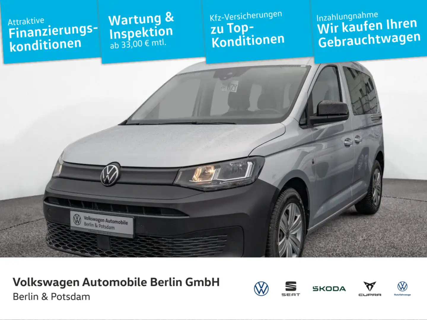 Volkswagen Caddy 1.5 TSI DSG 5 Sitze Klima PDC Telefon Silber - 1